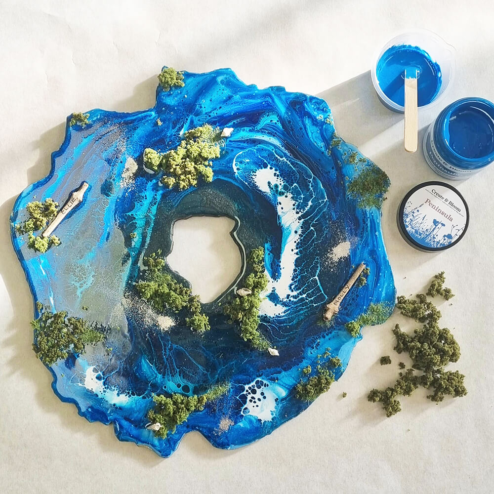 Blue art - resin seascape art