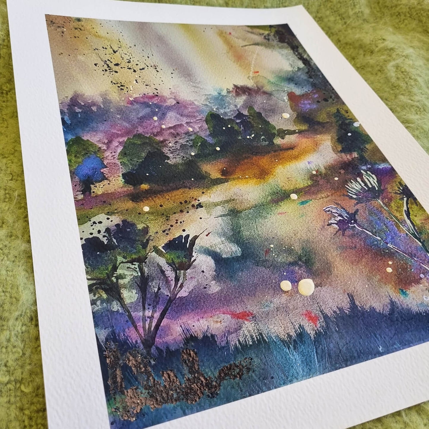 Hand Finished Bourton on the Hill Arboretum - Watercolour Giclee Print 29x21cm