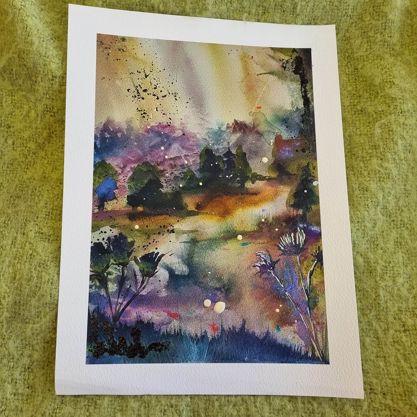 Hand Finished Bourton on the Hill Arboretum - Watercolour Giclee Print 29x21cm