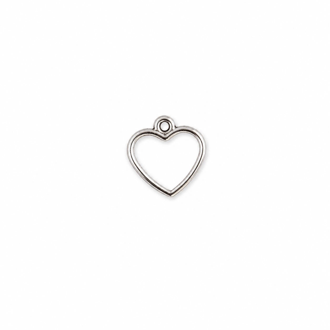 silver earrings for resin - open heart bezel