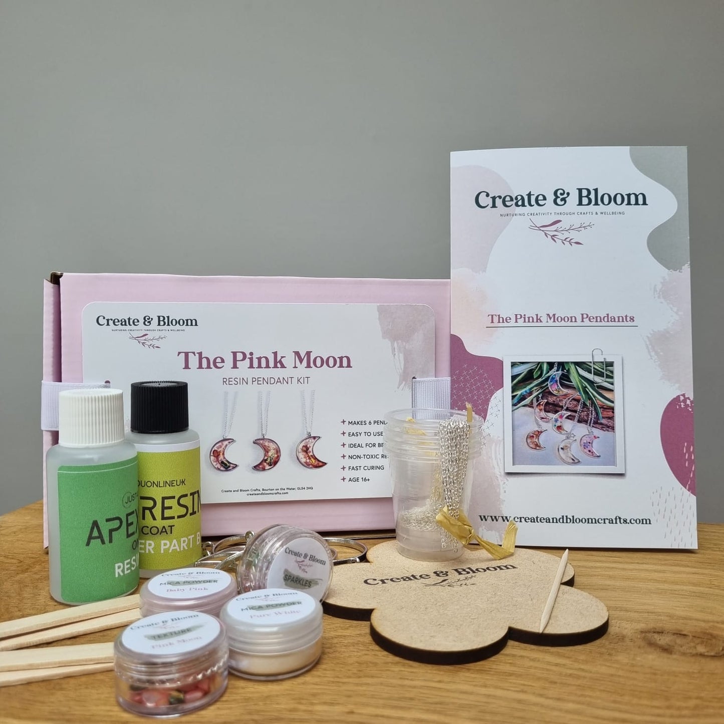 Pink Moon Necklaces Resin Jewellery Kit