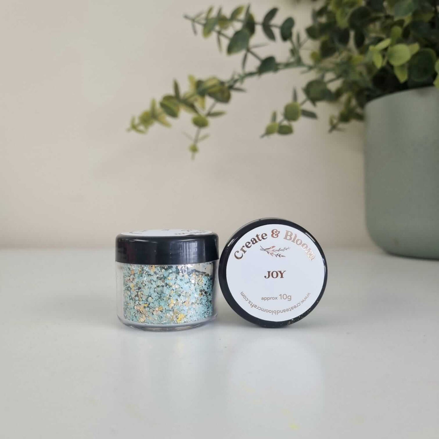 Ultra Sparkle with Gold Flake Bloom Glitter: Joy!