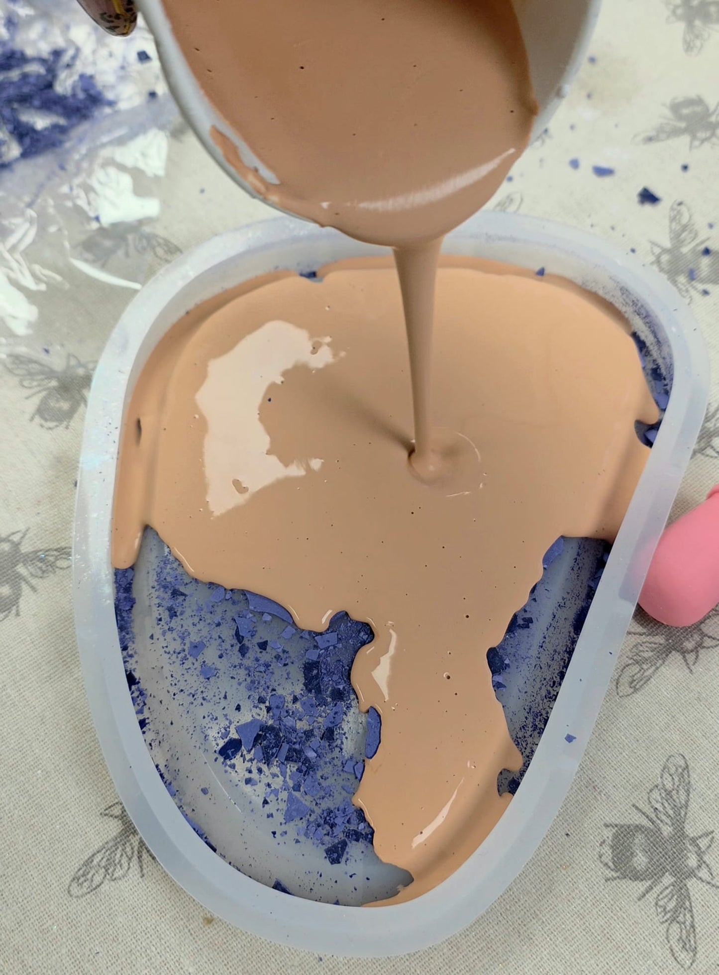 Beige Bloom Cast Drops – Water-Based Pigment dye for Eco Pour and concrete craft mediums.