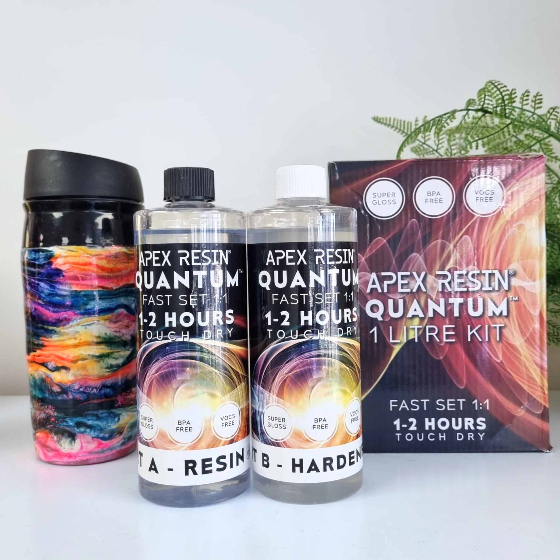 Apex Resin Quantum Fast Set 1L kit – rapid cure epoxy resin for tumblers