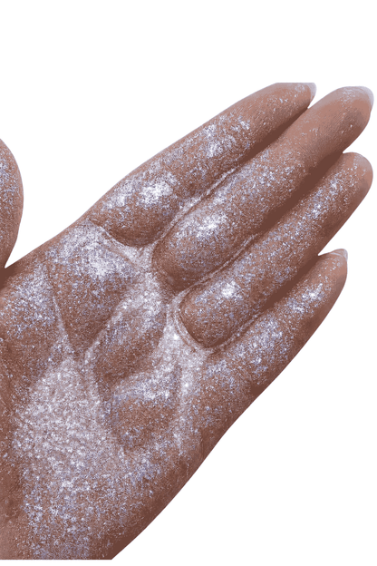 Blue interference glitter in hand, resin art, esin glitter, glitter for crafts, specialist glitter, 