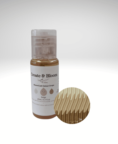 Beige Bloom Cast Drops – Water-Based Pigment dye for Eco Pour and concrete craft mediums.