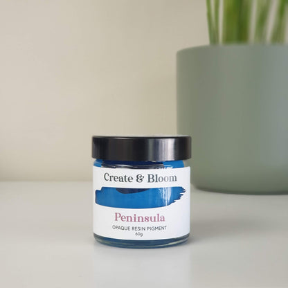 Blue pigment in a jar for resin crafting