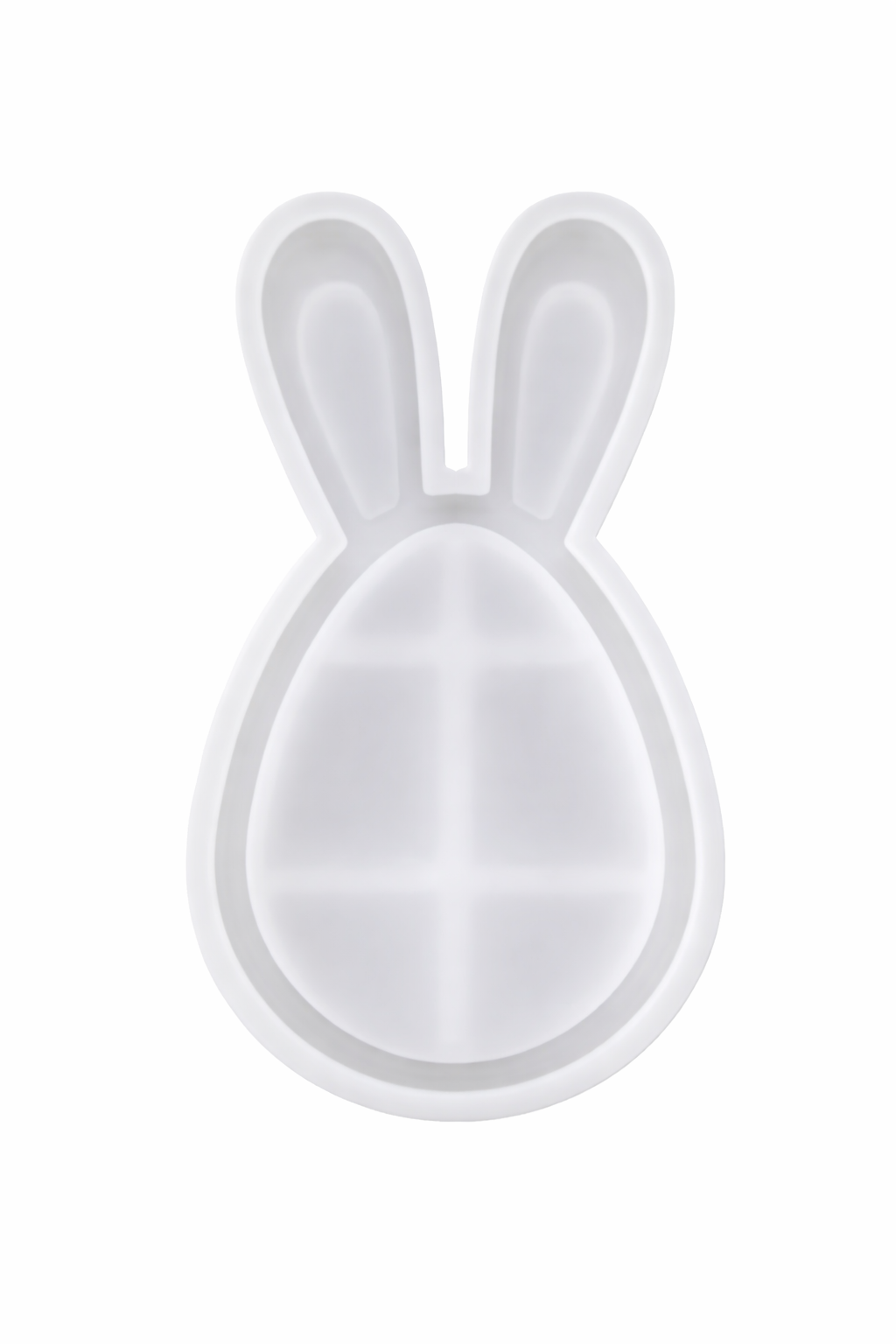 White bunny-shaped dish on a white background
