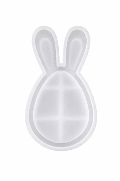 White bunny-shaped dish on a white background