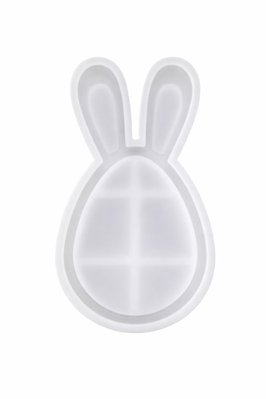White bunny-shaped dish on a white background