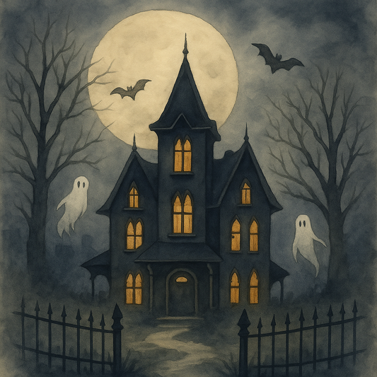 Zoom Watercolours - Haunted Hues, Paint a Spooky Victorian Manor in Watercolour October 7th 8pm