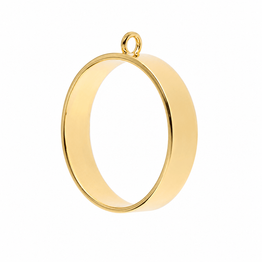 Deep Round Open Back Bezel for Resin –  Yellow Gold