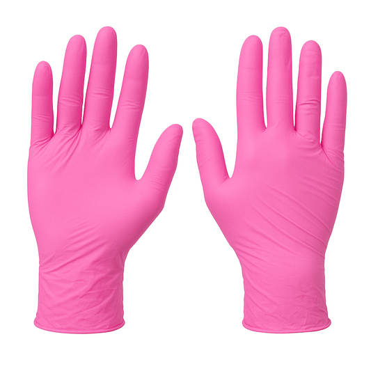 Pink Nitrile Gloves – 5 Pairs, Size Medium!