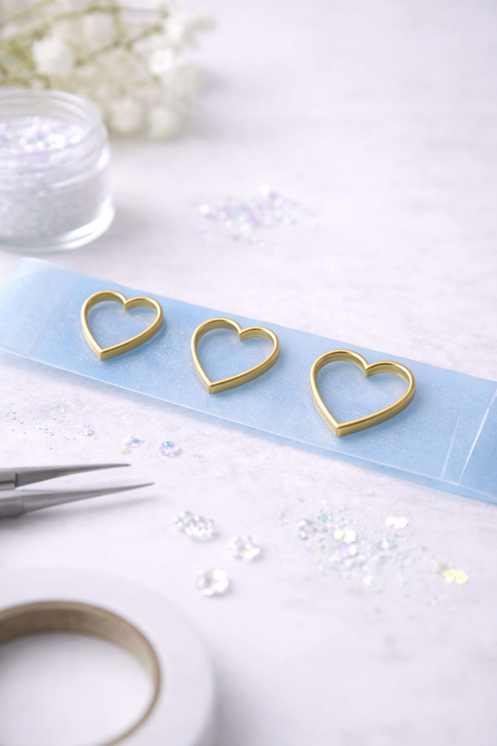 Resin jewellery tape preventing leaks in open frame designs