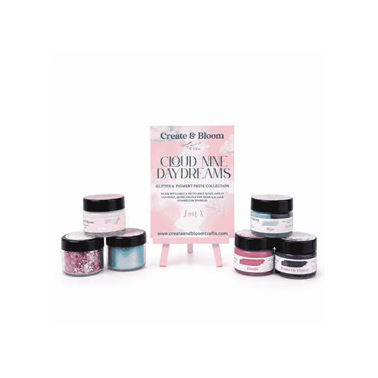 resin dye
pink resin collection
pigment pastes
resin pigment paste, luxury resin pigments, epoxy resin colours, blue resin pigment, pink resin pigment, pearl resin pigment, chameleon resin pigment, resin art supplies UK, epoxy pigment paste, resin artist bundle, dreamy resin colours, iridescent resin pigments, resin colour collection, Cloud Nine Dreams, premium resin pigments, resin making supplies, artist resin pigments, high quality resin pigments, glitter resin art, resin crafting UK
