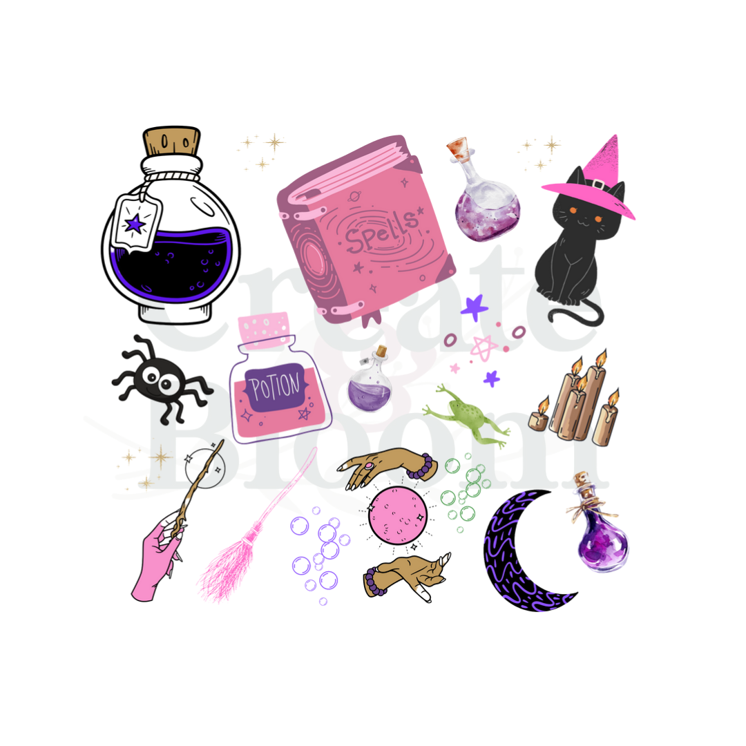 Premium UVDTF Vinyl Transfers for Resin Tumblers & Crafts: Witchy!