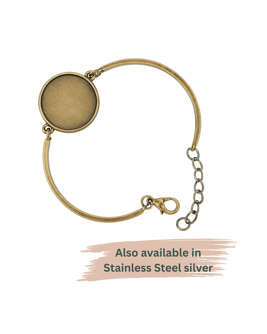 Stainless Steel Bracelet – 20mm Bezel Blank for Jewellery Making!