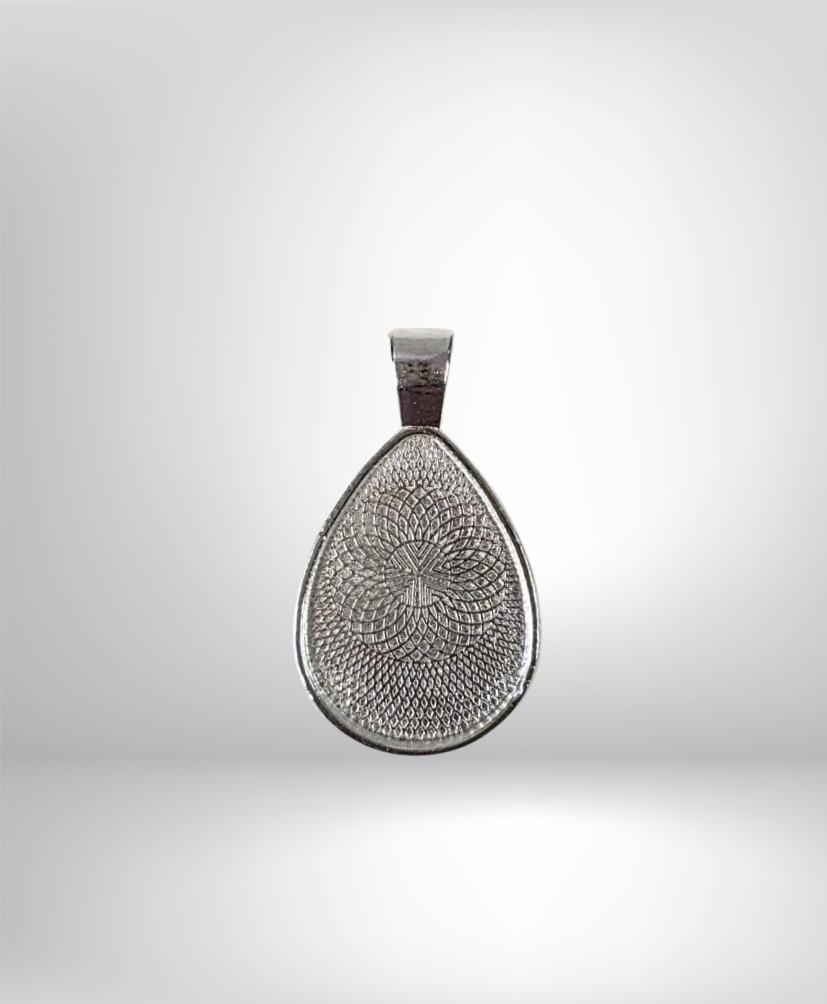 Zinc Alloy Close-Backed Teardrop Pendant Bezels - 20x34mm