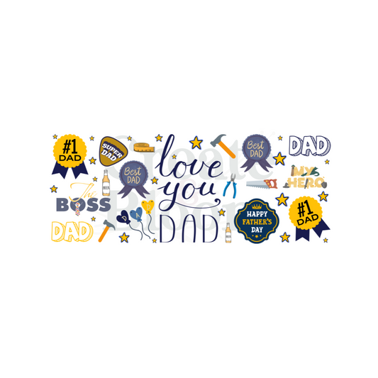 Premium UVDTF Vinyl Transfers for Resin Tumblers & Crafts: Dad!