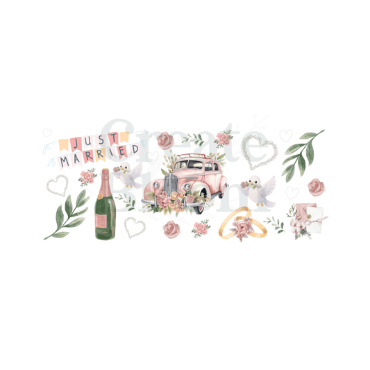 Premium UVDTF Vinyl Transfers for Resin Tumblers & Crafts: Wedding Day