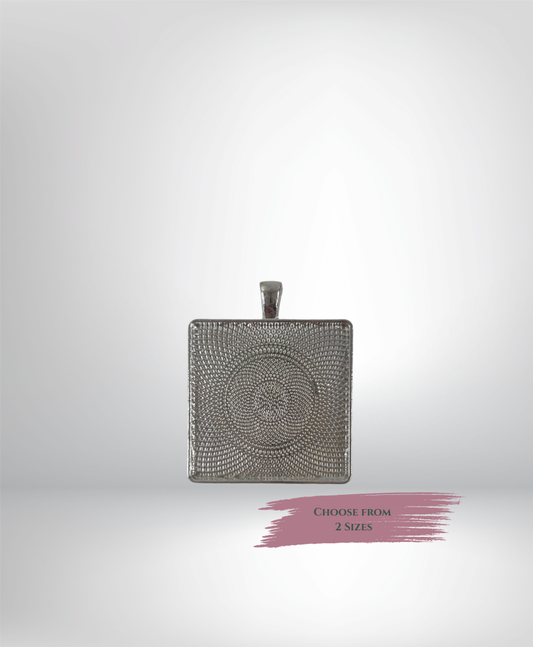 Silver Zinc Alloy Closed-Backed Square Pendant Bezels - Two Sizes!