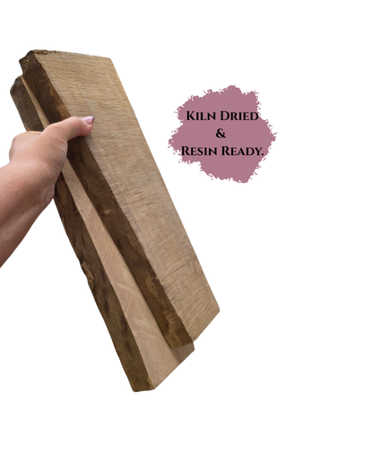 Kiln Dried Ash Wood Slabs 1x Pair – Matching Charcuterie Boards, Shelves, or Resin Art (D)