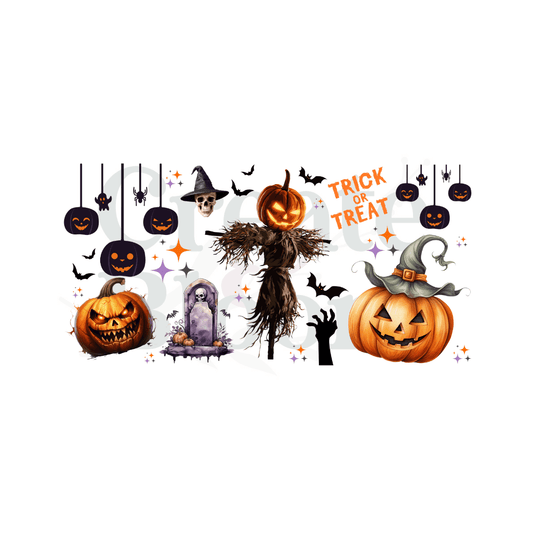 Premium UVDTF Vinyl Transfers for Resin Tumblers & Crafts: Wicked Pumpkins.