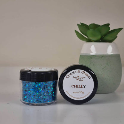Ultra Holographic Bloom Glitter Shards: Chilly