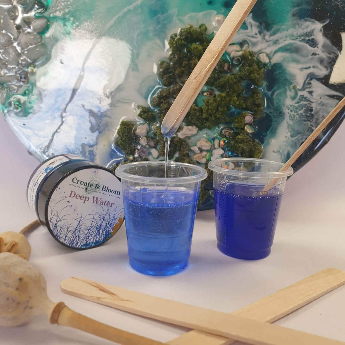 Transparent Resin Pigment: Deep Water Blue