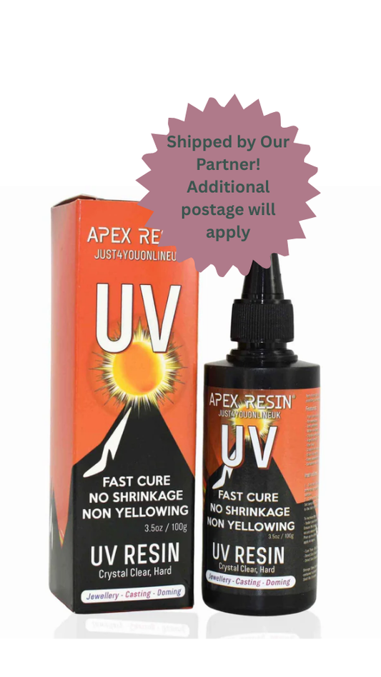Crystal clear UV resin bottle for jewellery making and resin crafts
Premium UV resin for bezels, charms, and shaker moulds
Fast cure UV resin for glossy resin art projects
UV resin for keyrings, jewellery, and creative crafts UK