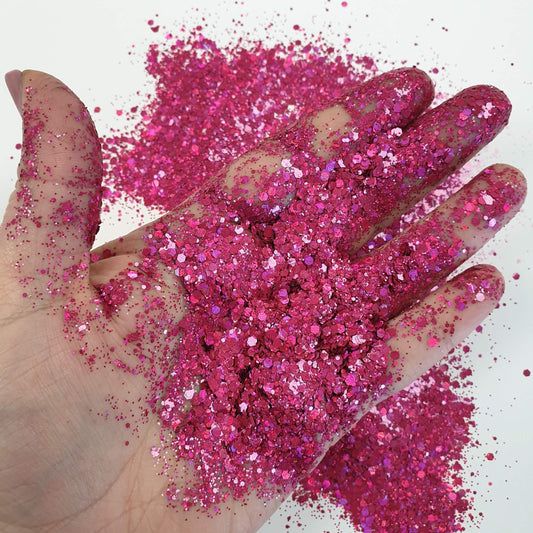Planet-Friendly Bio Hot Pink Glitter Mix: Fayette