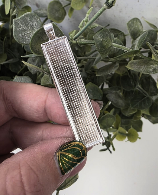 Silver Rectangular Bezel Pendant - Individually Sold for Resin Crafting!