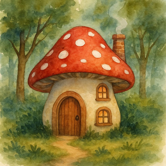 Whimsical Watercolours: Mushroom House in the Woods, Tues 1st July 8pm