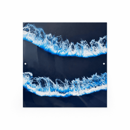 large surface for resin art, blue ocean with white Apex resin wave