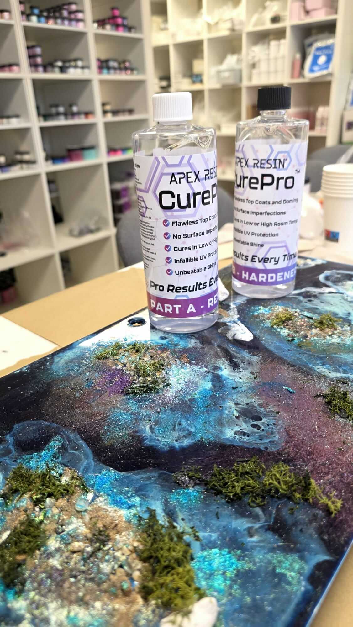Apex cure pro resin, create and bloom craft Navy Blue pigment ocean scene