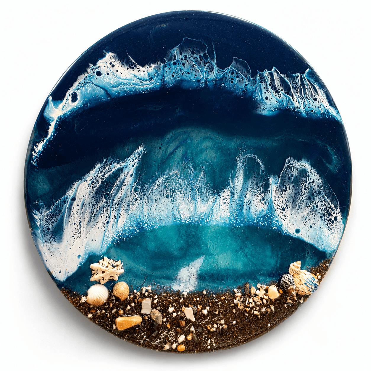 ocean resin, blue waves in resin, epoxy craft art