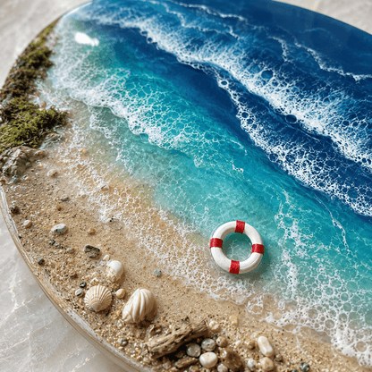 miniature diorama for mixed media - small lifesaver ring, 