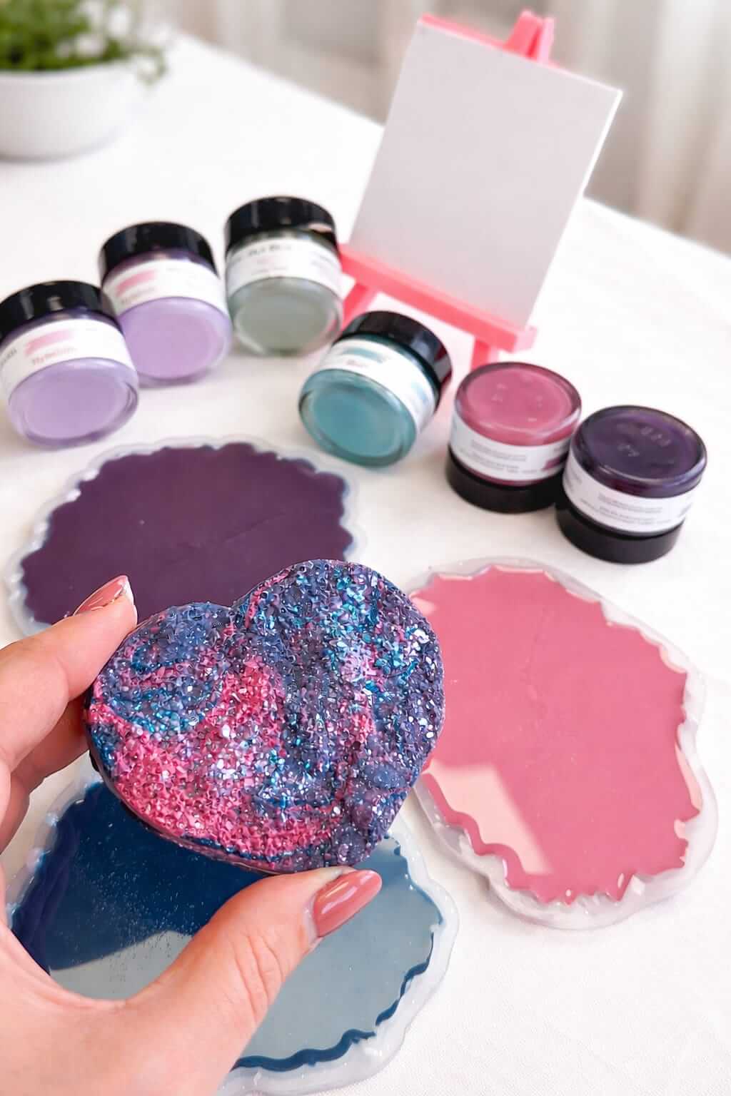 spring colours for resin
resin collection 
resin pigment 
resin pigment pastes
pink resin
off white pigment paste for resin