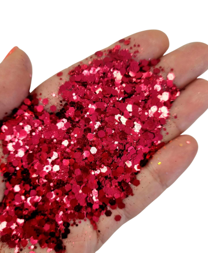 Red Glitter for Resin Crafts | High-Shine Fine & Chunky Red Sparkle for Art, Tumblers & Decorations chunky