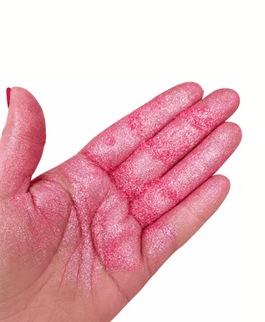 pink sparkling mica in hand
mica for resin
resin crafting