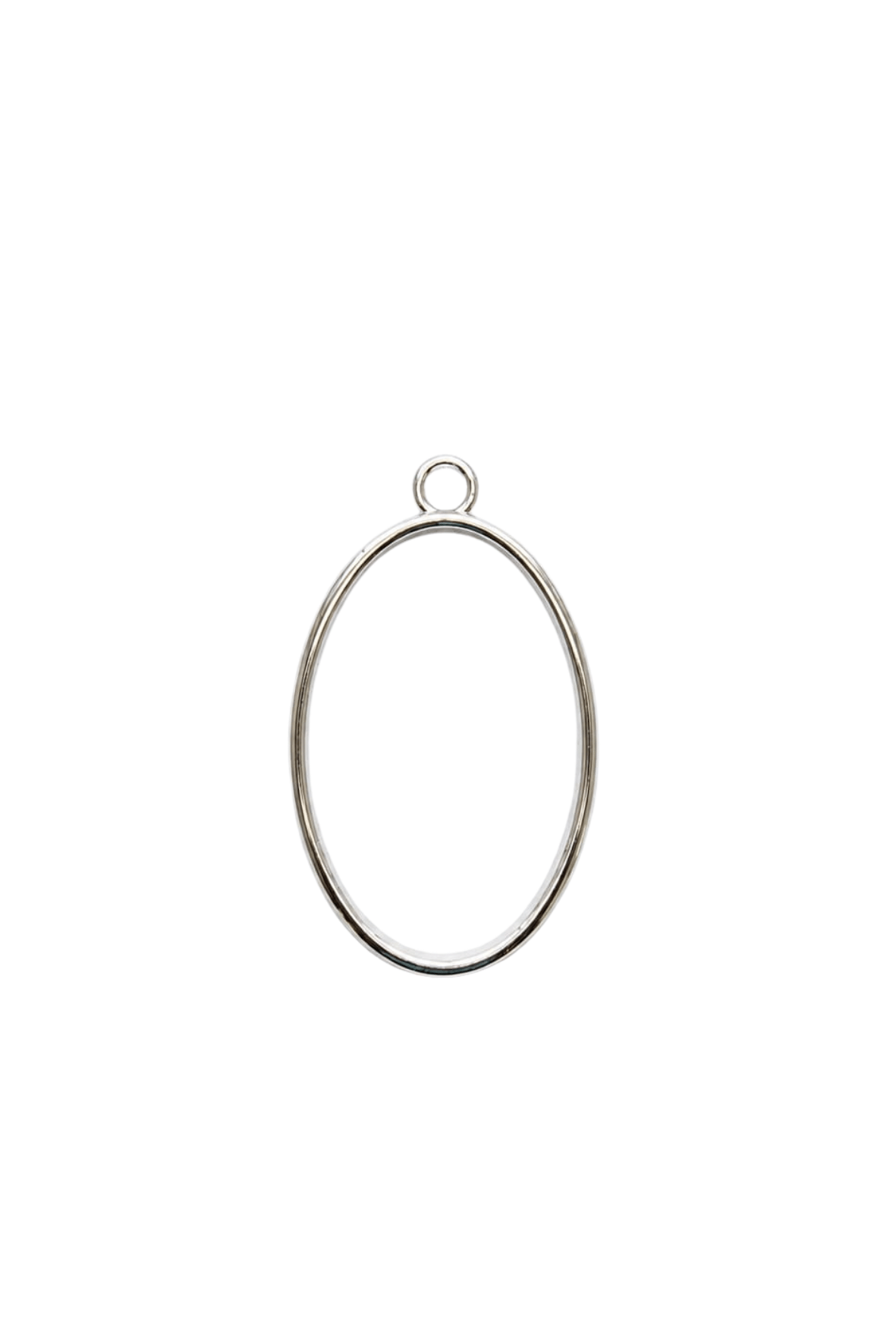 Zinc Alloy Open-Backed Oval Silver Bezel - For Resin Crafts
