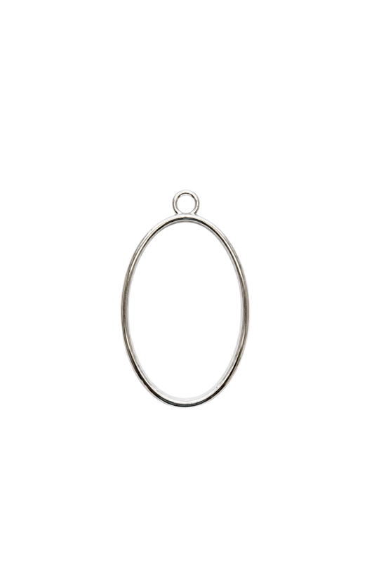 Zinc Alloy Open-Backed Oval Silver Bezel - For Resin Crafts
