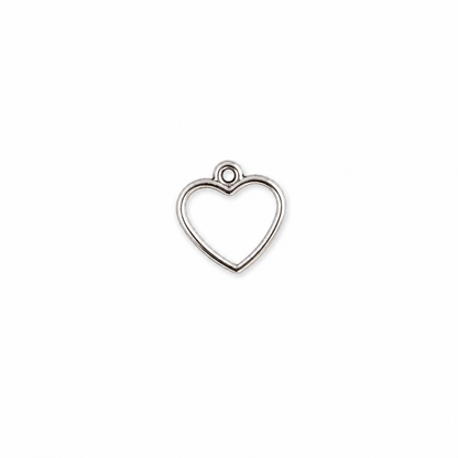 silver earrings for resin - open heart bezel