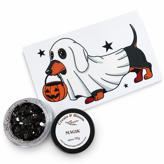 Silly Sausage & Magik Glitter – Halloween Sticker & Glitter Set