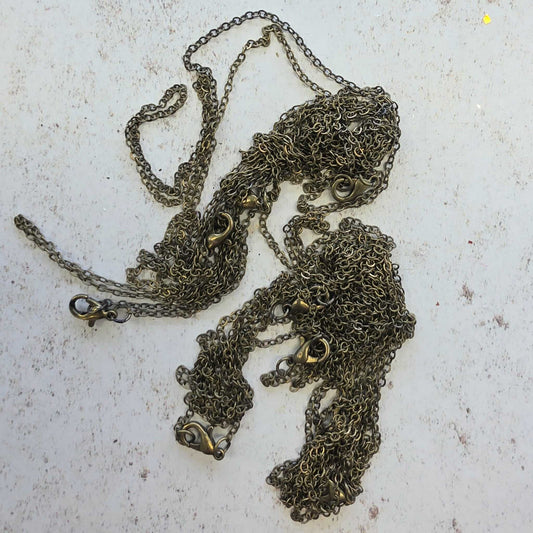 Set of 5 Bronze Plated Fine Trace Chains - 18"