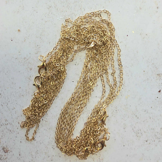 Set of 5 Soft Gold Plated Fine Trace Chains - 18"
