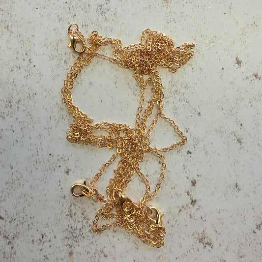 Set of 5 Warm Gold Plated Fine Trace Chains - 18"