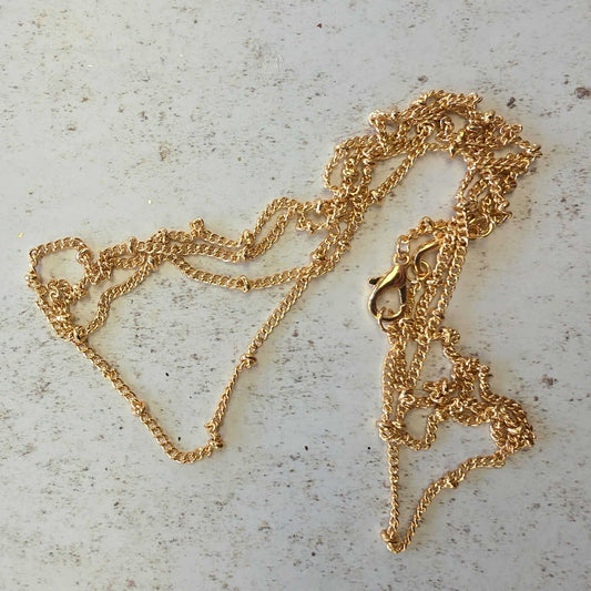 Set of 5 Warm Gold Plated Satellite Chains - 18"