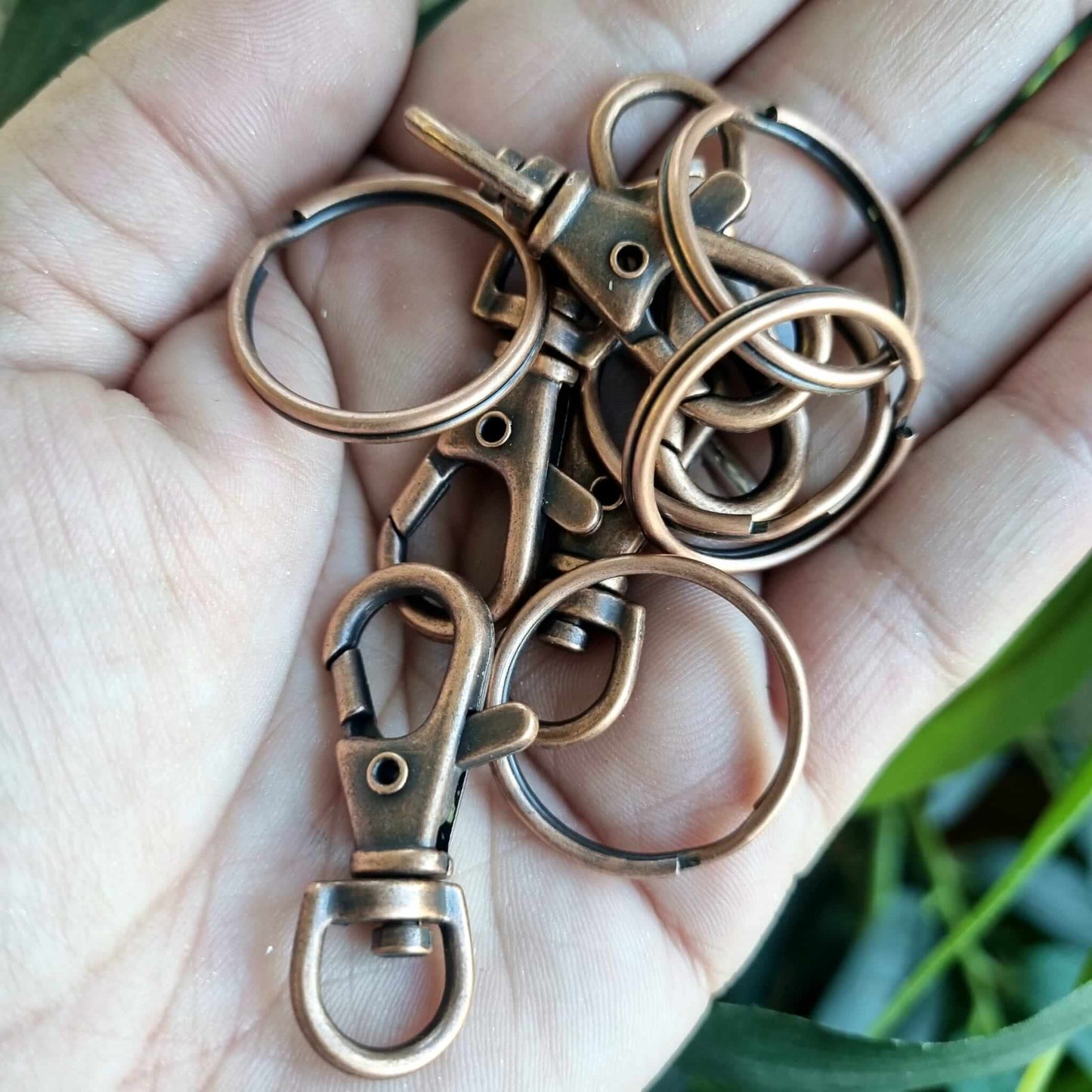 Set of 5 Bright Silver Plated Keyring Fittings