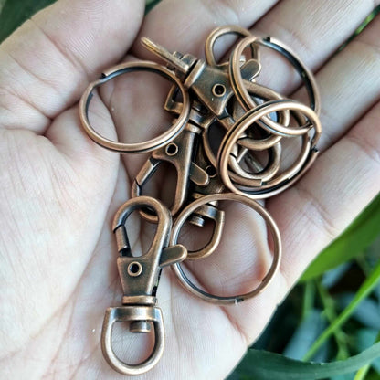 Set of 5 Bright Silver Plated Keyring Fittings